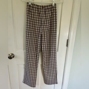 🌟Brandy Melville Soft Flannel Brown Plaid Pants